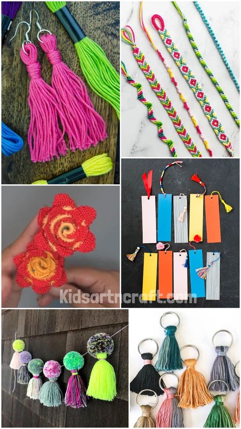 Embroidery Floss Crafts For Adults Crafts Using Embroidery Floss, Craft Thread Projects, Uses For Embroidery Floss, Embroidery Thread Crafts Ideas, Embroidery Floss Crafts Diy, Crafts With Embroidery Thread, Embroidery Thread Projects, Things To Make With Embroidery Floss, Embroidery Thread Crafts Diy