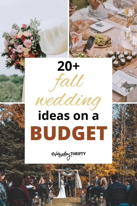 20+ Fall Wedding Ideas On A Budget (That Actually Look Expensive) - Everyday Thrifty Nature, Budget Fall Wedding Decor, Unique Fall Wedding Centerpieces, Inexpensive Fall Wedding Centerpieces, Diy Centerpieces Wedding Fall, Table Decorations For Fall Wedding, Fall November Wedding, Fall Decorations For Wedding, Simple Fall Wedding Ideas On A Budget