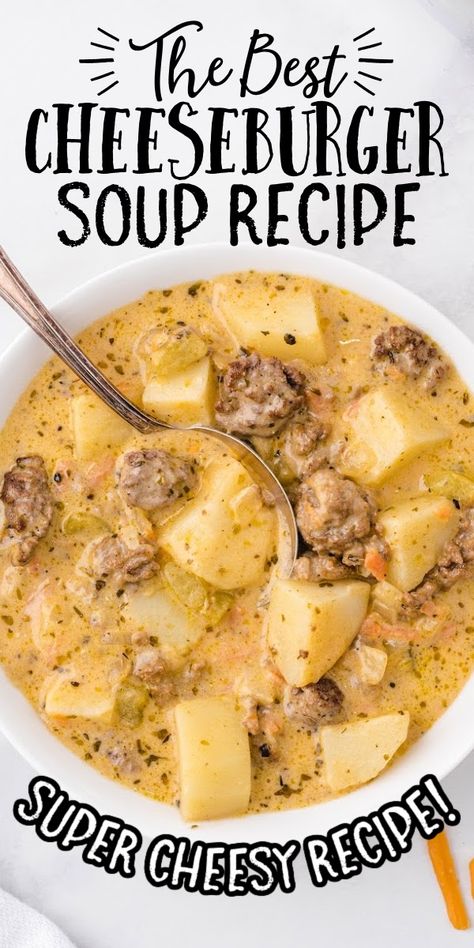 Stew Recipes With Ground Beef, Crockpot Cheese Burger Soup, Amish Cheeseburger Soup, Ground Turkey Cheeseburger Soup, Soups That Use Ground Beef, Things To Make With Beef Broth, Easy Cheeseburger Soup Recipe, Hamburger Soup Recipe Ground Beef, One Pot Cheeseburger Soup