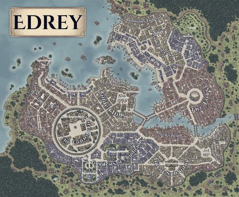 Edrey | Inkarnate - Create Fantasy Maps Online Inkarnate City Map, City Maps Dnd, City Fantasy Map, Fantasy City Maps, Dnd City Map, City Map Drawing, Fantasy City Map, Fantasy Map Making, Dnd World Map