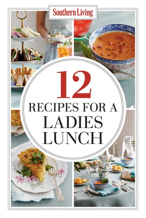 The New Ladies Lunch | We developed a classic lunch-with-the-girls menu, complete with tea sandwiches, chicken salad, and—hold on to your napkin, honey—the dessert cart Lunch Recipes For Party, Sandwiches For Ladies Luncheon, High Tea Luncheon Ideas, Ladies Holiday Luncheon Ideas, Best Luncheon Ideas, March Luncheon Ideas, Tea Luncheon Ideas Ladies Lunch, Luncheon Recipes Ladies, Chicken Salad Luncheon Ideas