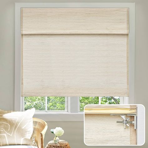 Amazon.com: Moonice No Drill No Tools Cordless Custom Roman Shades for Window Blackout, Natural Woven Fabric Privacy Room Darkening Blinds, Thermal Insulated Easy Install Roman Blind for Windows, Beige : Home & Kitchen Nature, Sunroom Window Treatments, Room Darkening Blinds, Bathroom Shades, Living Room Shades, Blackout Roman Blinds, Window Roller Shades, Fabric Roman Shades, Cordless Roman Shades