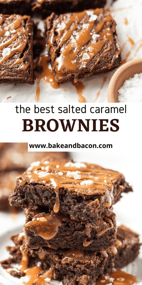 Caramel Brownies Easy, Salted Caramel Brownie Recipe, Caramel Brownies Recipe, Brownies Recipe Homemade, Salted Caramel Brownies, Caramel Desserts, Caramel Fudge, Caramel Brownies, Best Brownies