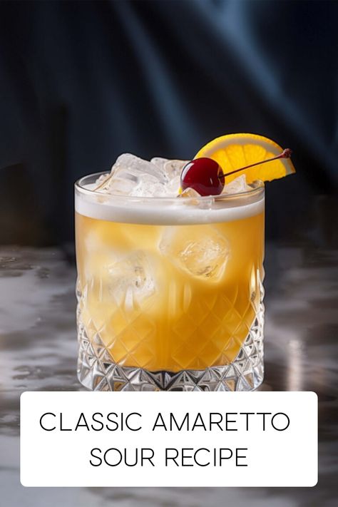 Amoretto Drinks, Amoretto Sour, Amaretto Sour Drink, Cocktail Amaretto, Amaretto Sour Recipe, Perfect Margarita Recipe, Amaretto Sour Cocktail, Amaretto Recipe, Amaretto Drinks