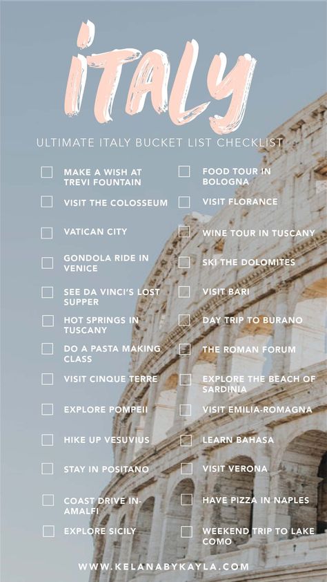 Sanya, Summer Bucket Lists, Italy Bucket List, Things To Do In Italy, Netherlands Travel, Italy Travel Tips, Bucket List Destinations, Travel List, Travel Bucket List