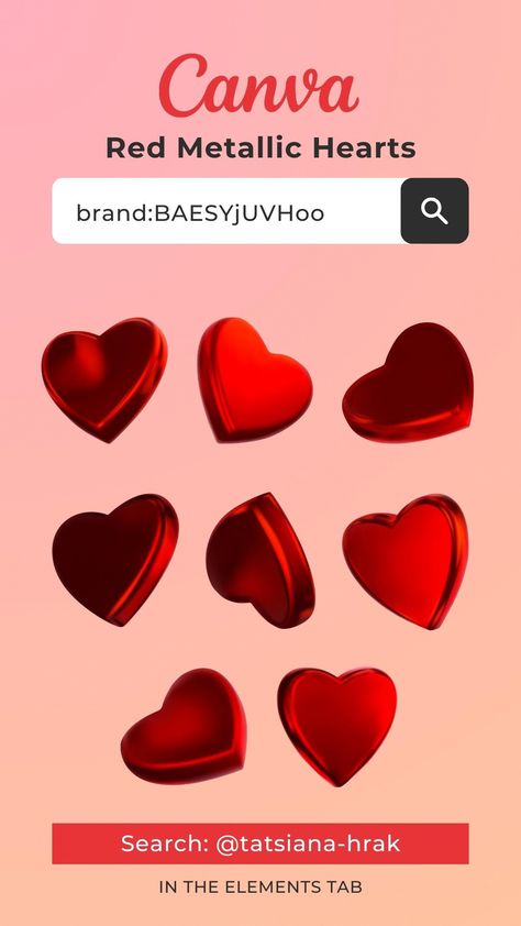 Click the link below and get the FREE template with all red metallic realistic 3D hearts. Follow me on Canva for more elements: https://www.canva.com/p/tatsiana-hrak/ SEARCH: brand:BAESYjUVHoo 3d Hearts, Graphic Shapes Design, Keyword Elements Canva, Heart Brand, Canva Elements, Learning Graphic Design, 3d Heart, Graphic Design Lessons, Canva Design