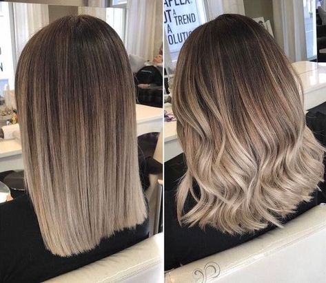 Winter Hair Color For Latinas, Brown And Blonde Medium Length Hair, Blonde Balayage On Dark Hair Straight, Medium Ombre Hair, Kadeřnické Trendy, Ombre Hair Blonde, Vlasové Trendy, Hair Color Pastel, Brown Hair Balayage