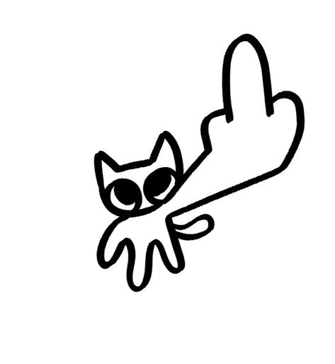 A cute, doodle-style drawing of a cat, featuring big, expressive eyes and a playful stance. Drawing Of A Cat, Cute Easy Doodles, Bing Bong, Goofy Drawing, Cat Hacks, Cat Doodle, Big Eyes Art, I Dont Have Friends, Easy Drawings Sketches