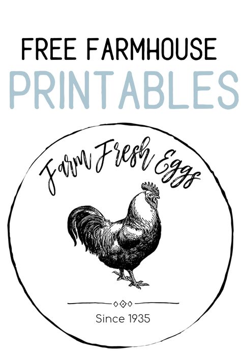 Farmhouse Stencils Free Printable, Free Rooster Printables, Farmhouse Pictures Wall Decor, Farmhouse Printables Free, Farmhouse Images, Farm Printables, Free Farmhouse Printables, French Stencil, Farmhouse Printables