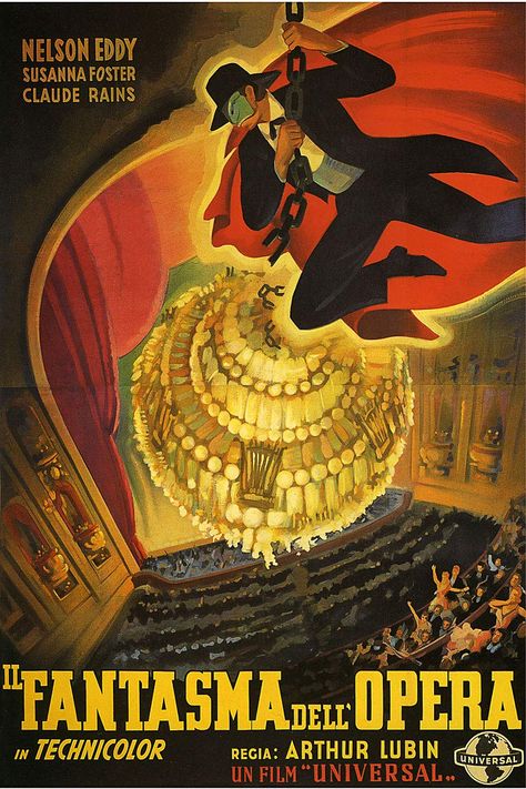 Theatre Posters, Opera Ghost, Vintage Theatre, A Night At The Opera, The Phantom Of The Opera, American Gifts, Vintage Poster Design, Italian Vintage, Theatre Poster