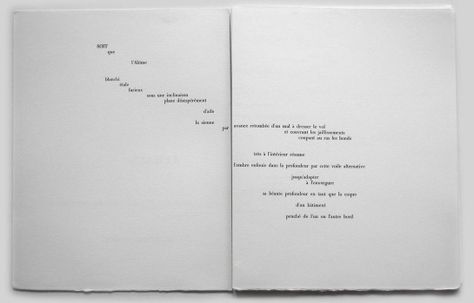 mallarmé, typography, layout, book, words, quote Poem Book Design, Poem Layout, Text Layout Design, Layout Editoriale, Poema Visual, Poetry Book Design, Layout Book, Poetry Design, Poesia Visual