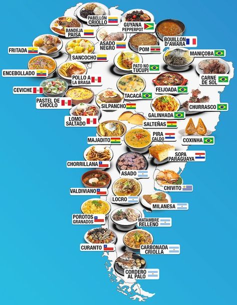 Food From Different Countries, Lomo Saltado, Food Map, Around The World Food, America Food, American Dishes, Regional Food, Spanish Food, American Food