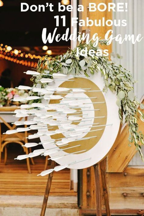 You'll love these 11 fabulous wedding games and other entertainment ideas. There are plenty of options for indoor or outdoor weddings! Your reception will super entertaining for your guests with these interactive games.  #weddingideas #funweddingideas #wedding #weddinggames #outdoorwedding #indoorwedding Wedding Reception Entertainment, Reception Games, Backyard Wedding Decorations, Reception Activities, Wedding Reception Games, Wedding Reception Fun, Wedding Reception Seating, Reception Seating, Camp Wedding