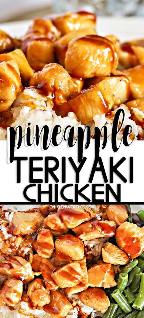 Chicken Teriyaki Recipe With Pineapple, Last Minute Dinner Recipes, Teriyaki Chicken And Pineapple Rice, Steamed Rice Recipe Meals, Chicken Teriyaki With Pineapple, Sides For Chicken Teriyaki, Aloha Pineapple Chicken Rice Casserole, Teriyaki And Pineapple Chicken, Rice Pineapple Recipes