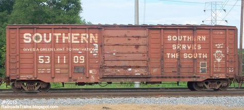 rail cars | ... Railway Serves The South Railroad Train Box Car Railcar Macon GA Train Box Car, Train Wagon, Train Scene, Train Yard, Locomotive Engine, Hut House, Vintage Railroad, Macon Georgia, Work Train