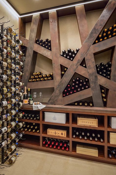 Cellar Floor Ideas, Wine Shelving Ideas, Basement Bar With Wine Cellar, Small Cellar Ideas Basement, Wine Basement Ideas, Simple Wine Cellar, Cellar Ideas Underground, Secret Wine Room, Winery Ideas Decor