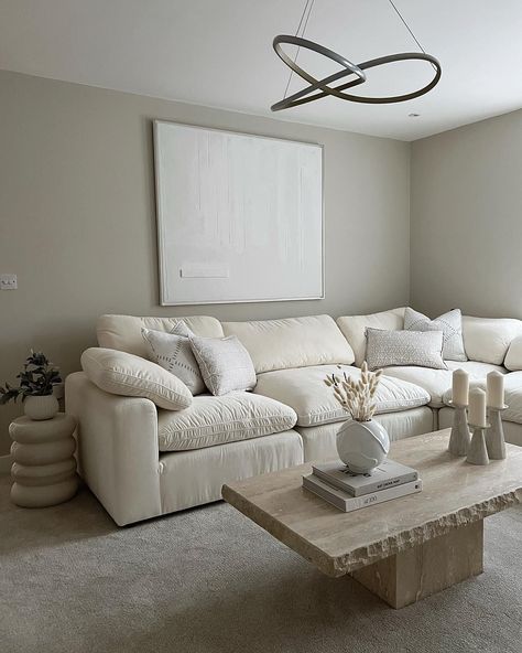 Beige And Grey Living Room, Small Corner Sofa, Snug Room, Small Lounge, Corner Sofa Design, Dream Apartment Decor, Table Decor Living Room, Future Apartment Decor, Apartment Living Room Design