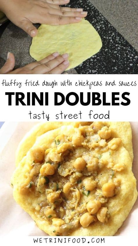 Doubles Trinidad, Trini Doubles Recipe, Tobago Recipes, Trinidad Dishes, Trini Doubles, Doubles Recipe, Trinidad Doubles, Caribbean Vegan, Bajan Recipe