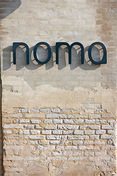 Great font - menu cover inspiration - Noma Restaurant, Copenaghen, 2012 Great font Noma Restaurant, Display Visual Merchandising, Restaurant Signage, Restaurant Pictures, Restaurant Exterior, Shop Signage, Sign Board Design, Retail Signage, Exterior Signage