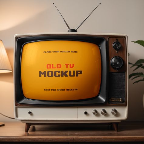 Free Old TV Mockup Template PSD Old Tv Template, Tv Graphic Design, Tv Template, Free Mockup Psd, Resources Icon, Photo Gifts Diy, Pop Art Drawing, Free Mockup Templates, Retro Tv