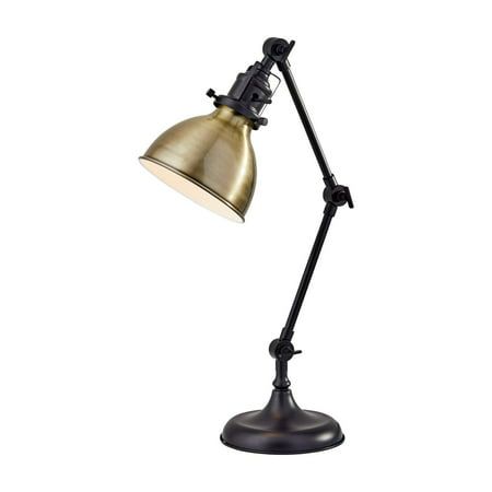 Light up your workspace in style with this Desk Lamp. Industrial detailing on the shade cup and joints elevate this classic task silhouette. A dark bronze finish provides a beautiful contrast to a warm antique brass finished metal shade. With three adjustable joints, it is easy to direct the light exactly where it is needed. Color: Multicolor. Small Desk Lamp, Led Desk Lighting, Industrial Lamps, Brass Desk Lamp, Clip Lamp, Industrial Desk Lamp, Lamp Industrial, Lamp Antique, Nightstand Lamp