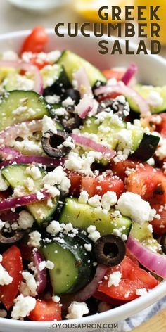 Cucumber Greek Salad, Greek Cucumber, Greek Cucumber Salad, Greek Salad Recipe, Greek Salad Recipes, Fresh Salad Recipes, Salad Pasta, Dinner Prep, Low Carb Low Fat Recipes