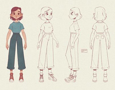 Character Design Body Reference, Cartoon Drawings Reference, Cartoon Character Body Design, Simple Animation Character Design, Stylized Character Drawing, Sketchy Character Design, Parent Character Design, Character Concept Design Female, Character Walking Reference