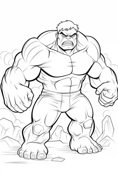 Hulk Drawing, Sketch Marvel, Super Hero Coloring Sheets, Kids Colouring Printables, Hulk Sketch, Hulk Coloring Pages, Hulk Artwork, Avengers Coloring Pages, Superhero Coloring Pages