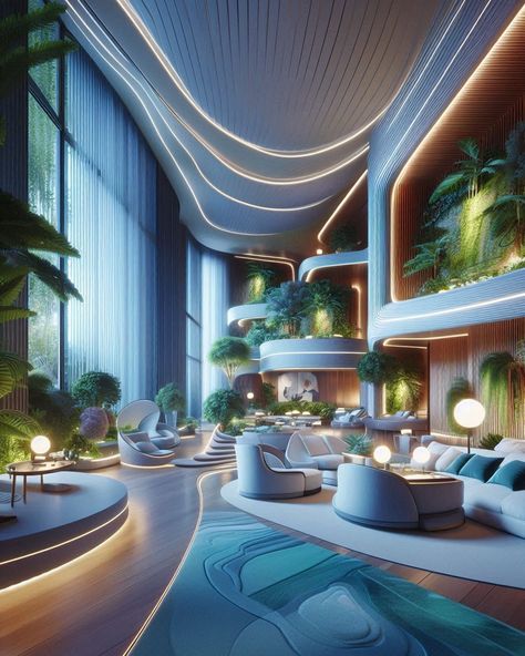 Natal, Futuristic Room Design, Futuristic Living Room, Futuristic Room, Generation Pictures, Glow Lamp, Concept Vehicles Sci Fi, Digital Rendering, Modernist House