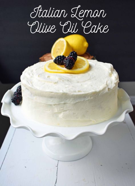 Dessert Cannoli, Moist Lemon Cake Recipe, Lemon Birthday Cakes, Lemon Wedding Cakes, Olive Oil Cake Recipe, Modern Honey, Lemon Olive Oil Cake, Vanilla Cream Cheese Frosting, Moist Lemon Cake