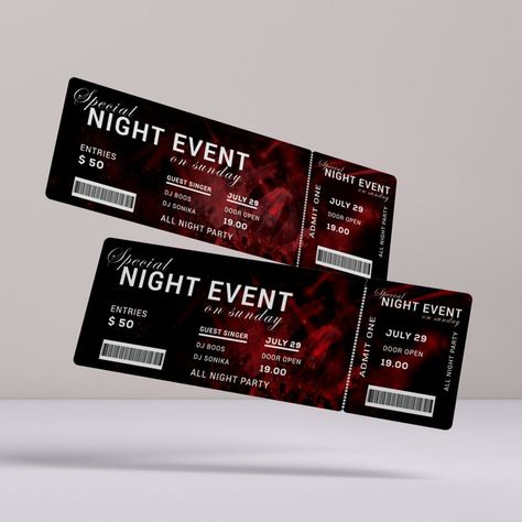 Special Event, Special Event Ticket Design, Event Ticket Design,Ticket Design, Special Night Event, Night Event,
music party, music festival. Tickets Available Poster, Entry Ticket Design, Ticket Layout Design, Tickets Graphic Design, Gold Ticket Design, Party Ticket Design, Invitation Card Design Event, Ticket Graphic Design, Ticket Design Ideas