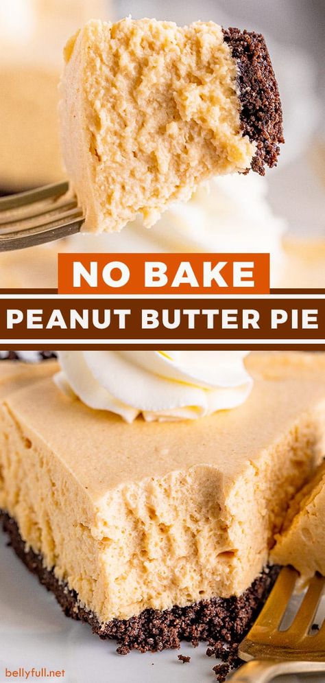 Cold Peanut Butter Pie, Resses Peanut Butter Pie No Bake, No Bake Pb Pie, Light Peanut Butter Dessert, Easy Peanut Butter Cheesecake No Bake, Peanut Butter Pie Without Cool Whip, No Bake Cream Cheese Peanut Butter Pie, Pb Pie No Bake, Low Calorie Peanut Butter Pie