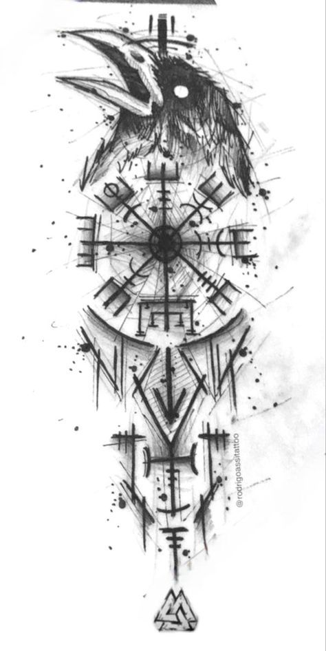 Tattoo Norse Mythology, Valhalla Tattoo, Viking Drawings, Viking Compass Tattoo, Viking Tattoos For Men, Viking Rune Tattoo, Viking Warrior Tattoos, Norse Mythology Tattoo, Arte Viking