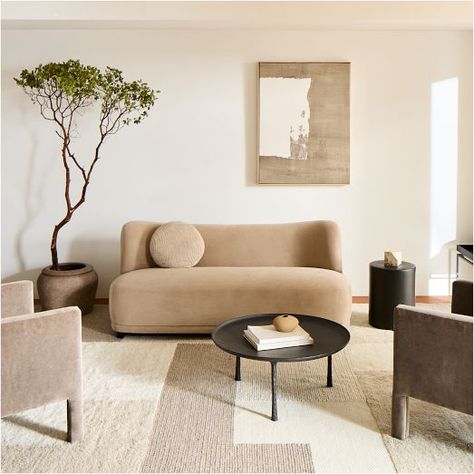 Modern & Contemporary Sofas & Loveseats | West Elm Loveseats For Small Spaces, West Elm Living Room, Sofas For Small Spaces, Salon Suites, Office Sofa, Inspire Me Home Decor, Small Sofa, Curved Sofa, Furniture Trends