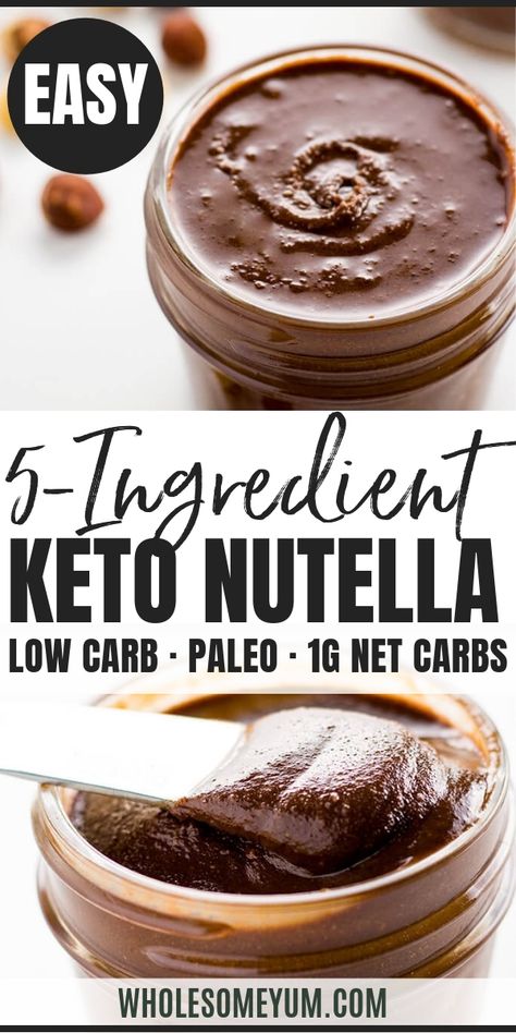 Low Calorie Nutella Recipes, Low Carb Hazelnut Recipes, Low Carb Chocolate Snacks, Sugar Free Nutella Recipe, Healthy Hazelnut Spread, Homemade Healthy Nutella, Nutella Keto Recipes, Hazelnut Chocolate Spread, Keto Hazelnut Recipes