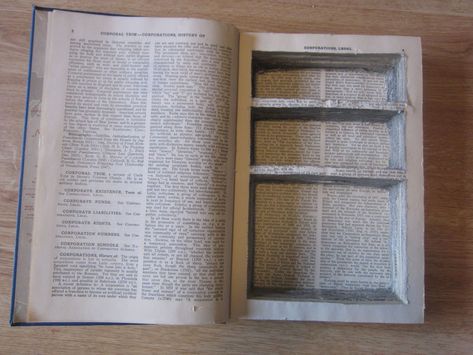 How to make a hollow book hiding place for valuables or anything little and fun that you want to keep hidden! Super easy, and incredibly cheap- all it takes is a little time and elbow grease. Organisation, Upcycling, Diy Hiding Places, Secret Hiding Spots, Secret Hiding Places, Hidden Book, Old Book Crafts, Hollow Book, Hidden Spaces