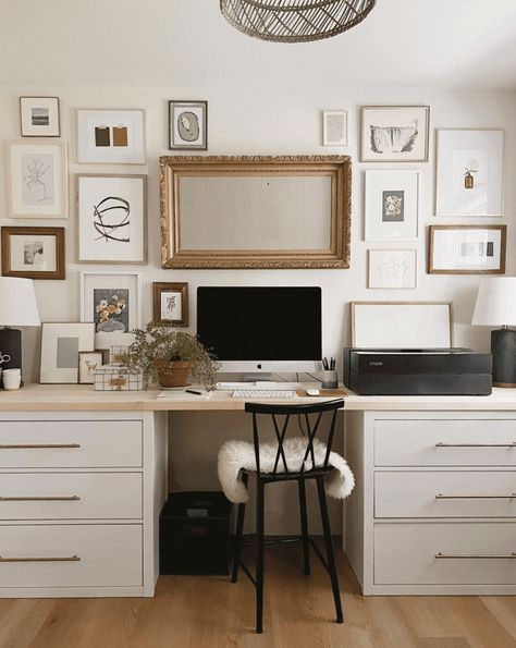 Ikea Hack Office Desk, Ikea Custom Desk, Ikea Hacks Desk, Ikea Small Desk, Diy Double Desk, Ikea Hemnes Desk, Diy Desk With Storage, Kallax Desk, Ikea Study