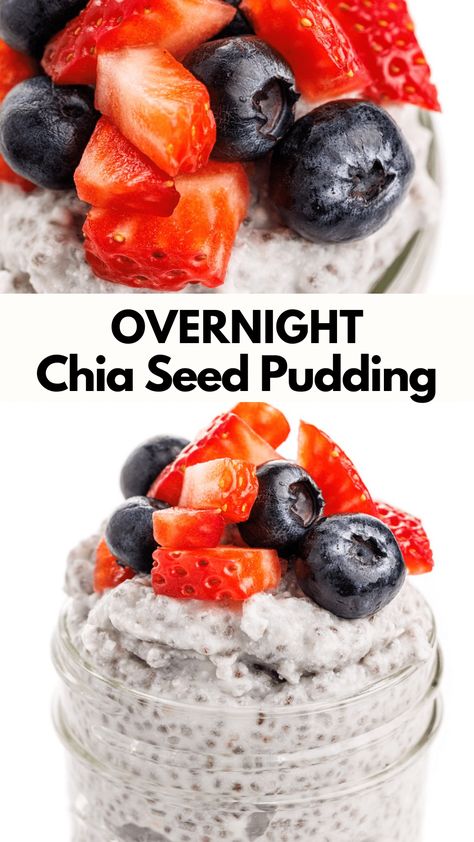 This creamy, maple-infused overnight chia seed pudding is a naturally vegan breakfast recipe made with just five simple pantry ingredients. Sweet Chia Seed Pudding, Chia Pudding Breakfast Recipes, Healthy Chia Seed Pudding Recipes, Chia Pudding Breakfast Overnight, Creamy Chia Seed Pudding, Chai Breakfast Pudding, Chia Breakfast Recipes, Chia Seed Breakfast Recipes, Easy Chia Pudding Recipes