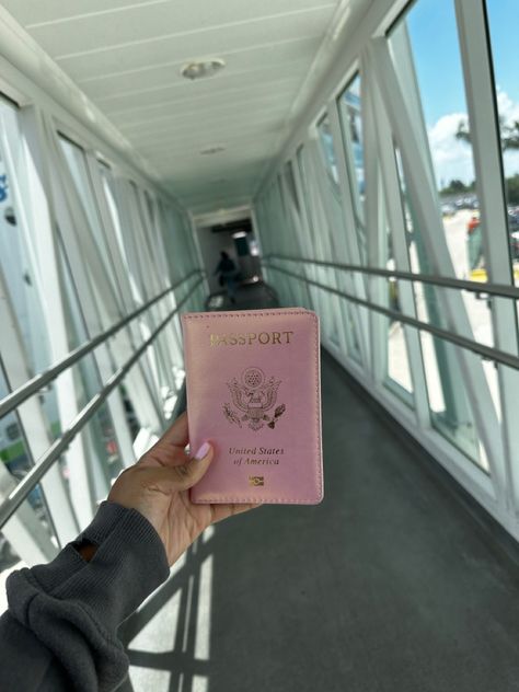 Cartagena, Pass Port Aesthetic, Traveling Pink Aesthetic, Pink Airport Aesthetic, Passport Aesthetic Photo, 2024 Vision Board Pink Aesthetic, Travel Pics For Vision Board, Pink Vacation Aesthetic, Travel Vision Board Aesthetic