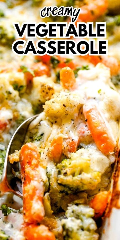 Keto Cheesy Vegetable Casserole, Baked Vegetables With Cheese, Vegetable Casseroles For Easter, Broccoli Cauliflower And Carrot Casserole, Roasted Veggie Casserole, Creamy Vegetable Recipes, Saucy Vegetable Recipes, Cauliflower Broccoli Carrot Casserole, Creamy Baked Broccoli