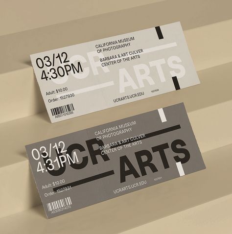 UCR ARTS on Behance Graphic Design Inspiration Typography, Desain Merek, Instagram Museum, Reka Bentuk Grafik, Voucher Design, Museum Tickets, Desain Editorial, Ticket Design, Karten Design