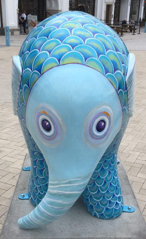 Spanish City, Tyneside Elmer Elephant Great North Parade Statue, Newcastle, Fictional Characters, Elmer Elephant, Spanish City, Elephant Parade, Lion Sculpture, Elephant, Sculpture