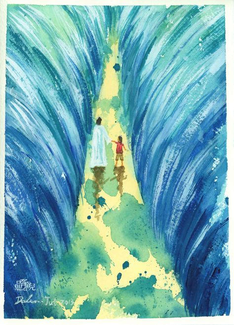 Walk On Water Painting, Christian Drawings Inspiration Easy, Heaven Illustration, Faith Painting, Walking With Jesus, Christian Drawings, Worship Art, Walk With God, Jesus Drawings