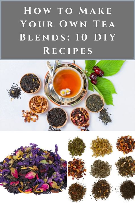 Make Your Own Tea Blends, Loose Tea Recipes, Herbal Tea Recipes Homemade, Make Your Own Tea, Tea Blends Recipes, Herbal Tea Garden, Tea Remedies, Healing Tea, Homemade Tea