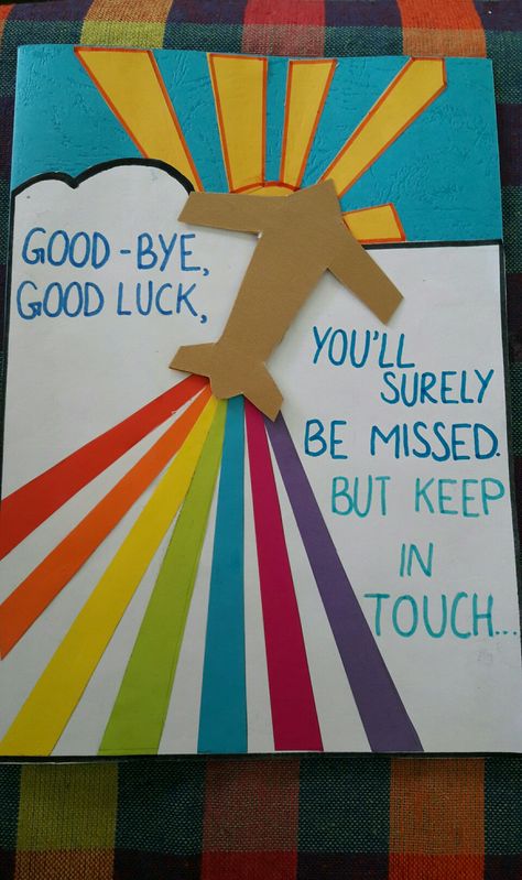 Card For Senior Farewell, Good Bye Teacher Card From Kids, Bye Card For Teacher, Goodbye Messages For Classmates, Handmade Going Away Cards, Farewell Craft Ideas, Farewell Diary Ideas, Diy Farewell Cards, Farewell Cards Handmade