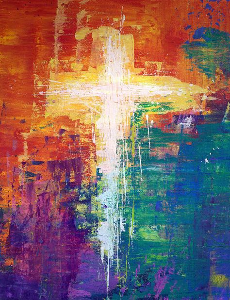 Cross Art Painting, Cross Canvas Art, Christian Art Painting, Abstract Cross, Worship Art, Bible Wall Art, Christian Paintings, Religious Paintings, Cross Art