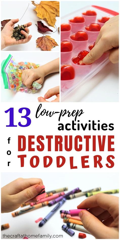 Does your toddler like to destroy things? Channel their destructive energies with these 13 easy activities that can be set up in minutes! These fun, low-prep ideas will help control the destruction so you don’t have to worry, and most of them involve materials you probably already have at home! Try these easy indoor sensory activities using simple everyday materials to keep your little ones quiet and busy. There ideas are perfect for 1-year-olds, 2-year-olds, 3-years-olds and even preschoolers! Montessori, Preschool Setting Ideas, One Year Old School Activities, Easy Learning Activities For Toddlers, One Year Old Activities Indoor Learning, Fun Learning Activities For Two Year Olds, Busy Activities For One Year Old, Indoor Activities For 3 Year, Easy Prep Preschool Activities