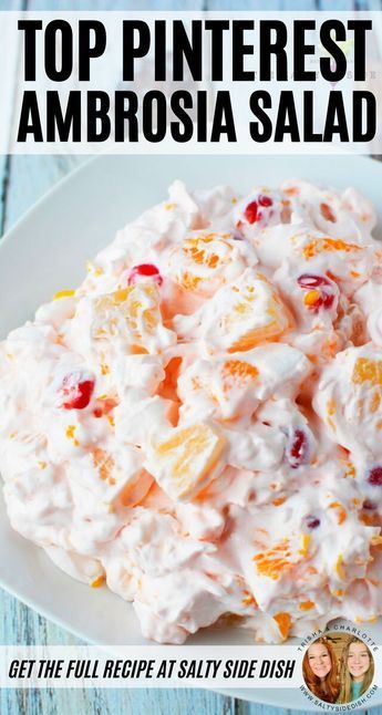 Recipe With Cool Whip, Ambrosia Salad Recipe, Salty Side Dish, Dessert Fruits, Recipes With Cool Whip, Ambrosia Recipe, Fluff Salad Recipes, Ambrosia Fruit Salad, Easy Fruit Salad Recipes