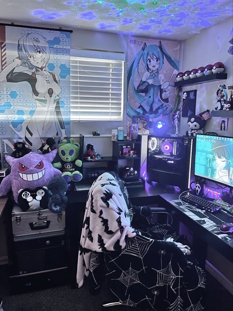 Kids Gaming Room, Room Ideas Gaming, Gamer Room Design, Room Decor Gaming, Gaming Room Ideas, Games Room Inspiration, Aesthetic Game, Gaming Aesthetic, Gamer Bedroom