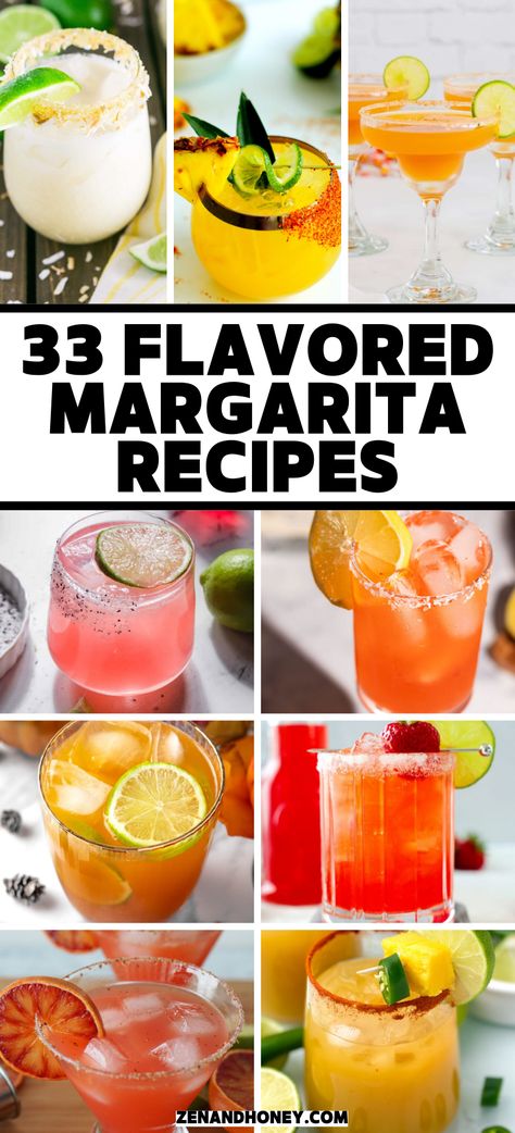 When it comes to margarita, everyone loves the best classic margarita recipe. But how you ever tried a flavored margarita? From spicy margarita to frozen margarita, this list with 33 easy margarita recipes will inspire you to make some! Margaritas, Flavored Margarita Recipes, Easy Margarita Recipes, Margaritas Recipes, Margarita Mix Recipe, Margarita Mix Drinks, Summer Margaritas, Spicy Margarita Recipe, Mango Margarita Recipe